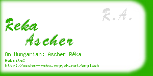 reka ascher business card