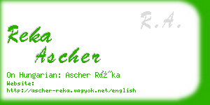 reka ascher business card